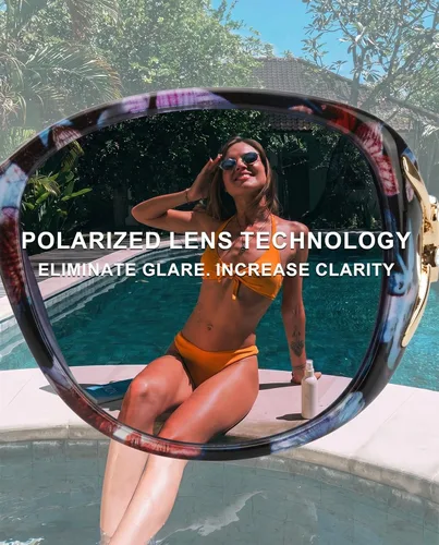 Miniatura 5 de FIMILU Gafas de sol para mujer, lentes de sol polarizados de gran tamaño, gafas de sol grandes para mujer, protección UV