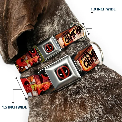 Miniatura 2 de Collar de perro hebilla de cinturón de seguridad Deadpool Kills Deadpool 2 cubierta Dynamite Chimichanga 9 a 15 pulgadas 1.0 pulgadas de ancho