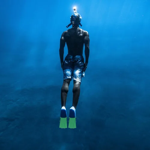 Miniatura 5 de Zerodeko Aletas de natación de goma para adultos, aletas de entrenamiento antideslizantes de hoja corta para natación, esnórquel, buceo