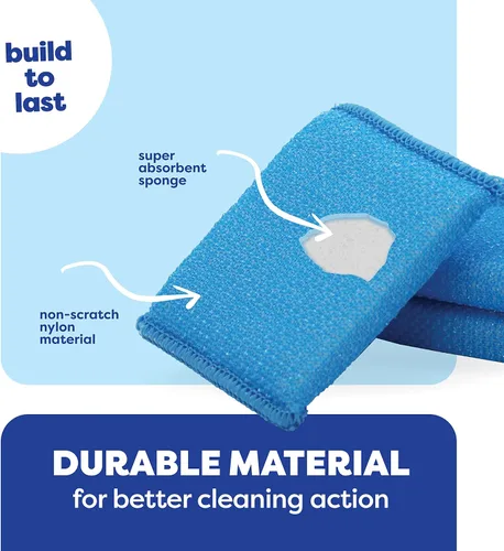 Miniatura 4 de SCRUBIT Esponja multiusos para fregar platos, almohadillas antiarañazos, esponjas de limpieza para ollas, platos y utensilios de cocina Azul