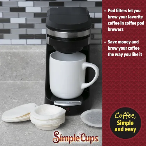 Miniatura 5 de Filtros de café de repuesto para monodosis de café – Haga sus propios filtros – Paquete de 200 filtros desechables por Simple Cups