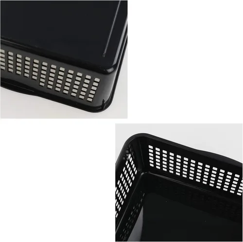 Miniatura 5 de Hespama 6 paquetes de cestas de almacenamiento de archivos de plástico, bandejas de cesta organizadora de papel negro A4 Organizing Basket Trays