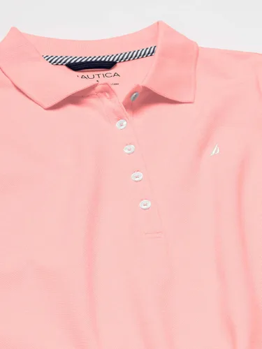 Miniatura 4 de Camiseta de polo Nautica para mujer, de manga corta, 5 botones, transpirable, 100% algodón