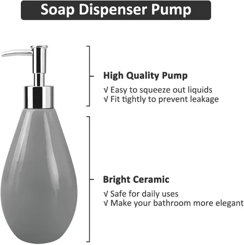 Miniatura 2 de Juego de accesorios de baño de 4 piezas de cerámica, incluye dispensador de jabón, soporte para cepillo de dientes, vaso, jabonera, conjuntos