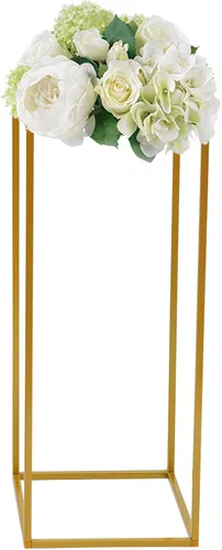 Miniatura 2 de DouSeiAi 10 piezas de mesa de metal para mesas de boda, plantas, jarrón dorado alto, columna geométrica de flores para decoración de bodas, fiestas