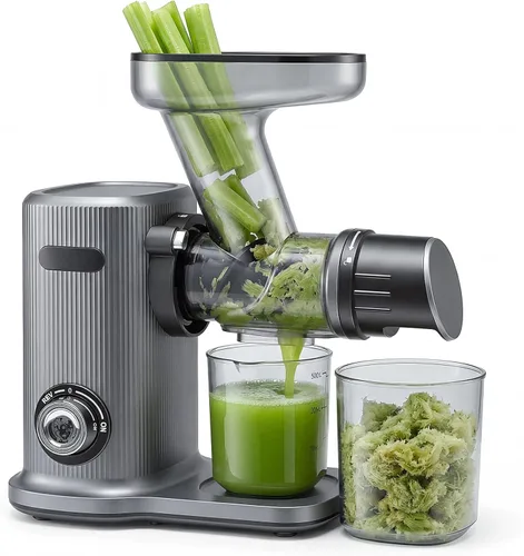 OLIXIS Exprimidor de prensa en frío, máquinas exprimidoras de masticación lenta con canal de alimentación extra ancho, alto rendimiento de jugo y