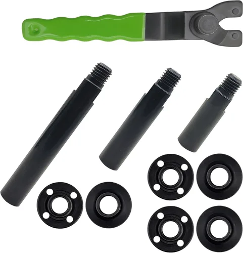 Miniatura 8 de Varilla de conexión de eje de extensión de amoladora angular de 5/8 "-11 con amoladora ajustable llave inglesa brida Kit de tuerca de brida