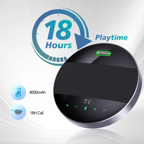 Miniatura 8 de TONGVEO Altavoz y micrófono de conferencia 2 en 1, altavoz inalámbrico Bluetooth Daisy Chain con micrófonos omnidireccionales de 360° conexión