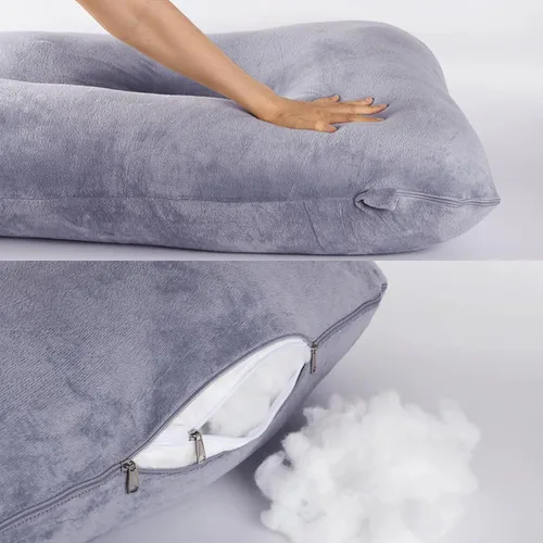 Miniatura 4 de BATTOP Almohada de embarazo para dormir, almohada de maternidad de cuerpo completo con funda extraíble lavable, soporte para espalda, caderas