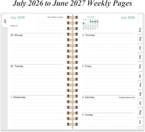 Miniatura 3 de Agenda de bolsillo/calendario 2026 - Agenda 2026 de enero de 2026 a diciembre de 2026, agenda 2026 con 12 pestañas, encuadernación de doble alambre