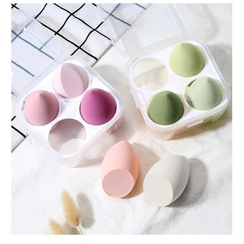 Miniatura 6 de Set de esponjas de maquillaje - Esponjas de belleza para mezclar con 1 soporte y estuche en forma de huevo, impecables para crema, polvo y líquido