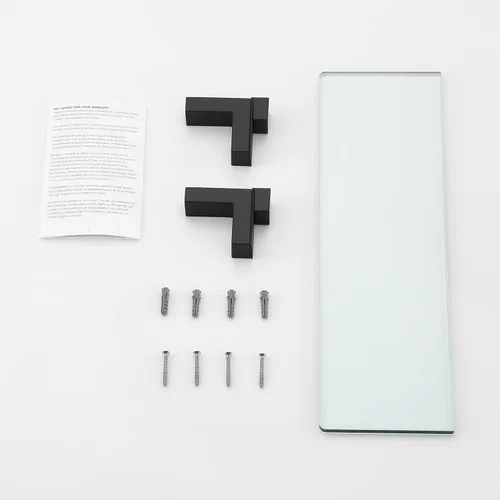 Miniatura 7 de KES Estante de vidrio de 16 pulgadas para baño montado en la pared, estante de pared de vidrio templado de 0.315 in, negro mate, BGS3201S40-BK