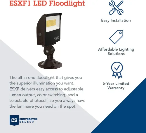 Miniatura 2 de Lithonia Lighting ESXF1 ALO SWW2 KY DDB M2 Luz LED exterior con interruptor, montaje en nudillo o yugo, bronce