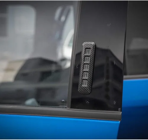 Miniatura 3 de Keptrim para F150 ABS Pilar de fibra de carbono cerradura de puerta Contraseña Trim para Ford F150 2014-2020, 1 unidad
