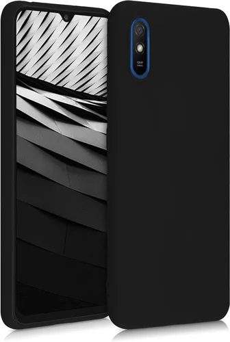 kwmobile Funda compatible con Xiaomi Redmi 9A / 9AT - Funda protectora de silicona TPU suave y delgada - Negro mate