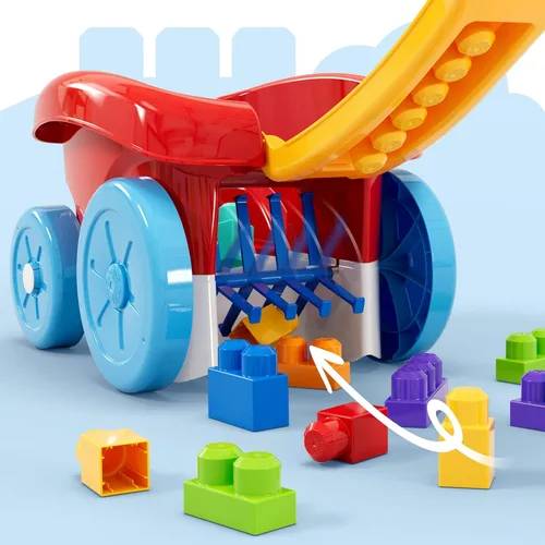 Miniatura 4 de MEGA BLOKS First Builders - Juguete de construcción para niños pequeños, carro con pala para bloques y 20 piezas con almacenamiento incorporado