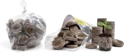 Miniatura 10 de 100 unidades - Jiffy 36 mm de pellets de turba y tierra para semillas, tapones para inicio de semillas: iniciador de semillas para interiores
