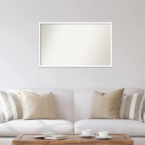 Miniatura 551 de Amanti Art Espejo de baño blanco para sobre el fregadero, 32 x 45 pulgadas, espejo de tocador rectangular blanco esbelto, marco de madera moderno
