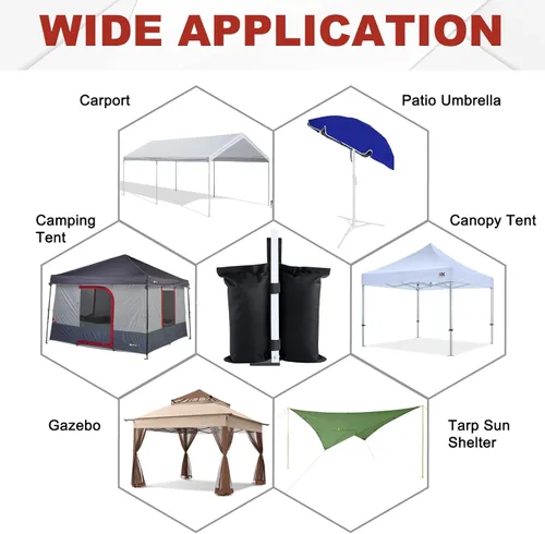 Miniatura 6 de ABCCANOPY Pesas de toldo de 120 libras, bolsas de arena para carpa de glorieta, paquete de 4 unidades (negro)