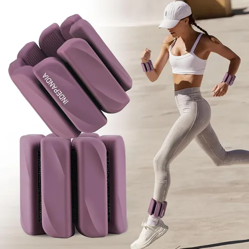 Miniatura 12 de Pesas de muñeca y tobillo para mujeres y hombres, pares de 2 libras/4 libras, brazaletes ajustables de silicona con peso para entrenamientos