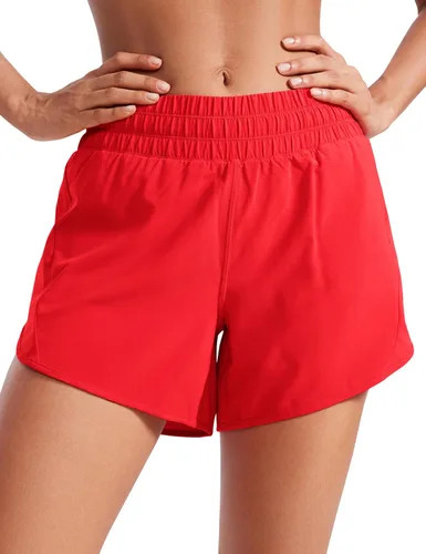 Miniatura 8 de CRZ YOGA Dolphin - Pantalones cortos deportivos para mujer de 5 pulgadas, cintura media, secado rápido, para correr, entrenamiento, gimnasio, pista