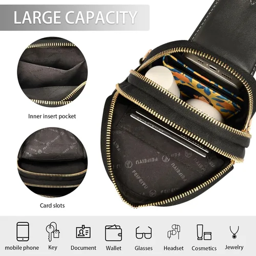 Miniatura 4 de Sling Backpack Octopus Vintage Sling Bag for Women Crossbody Shoulder Bag Leather Fanny Pack Chest Bag for Travel Hiking 202A1782