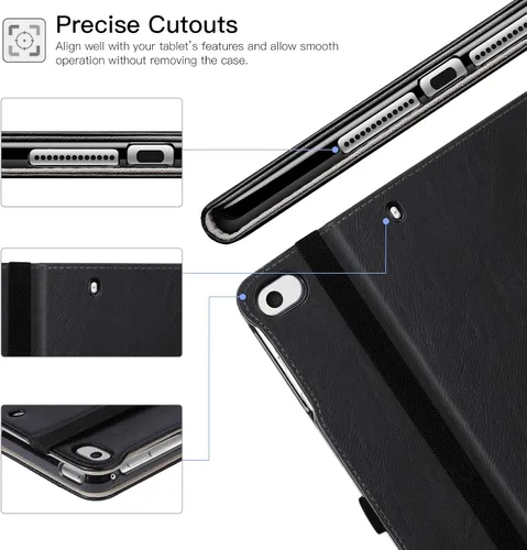 Miniatura 8 de Funda para iPad mini 5 2019/Mini 4 3 2 1 de 7.9 pulgadas, Cubierta Folio de Soporte de Cuero PU Premium con función de encendido y apagado Negro
