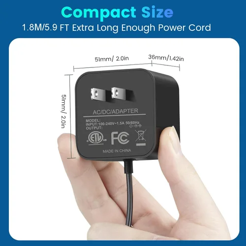 Miniatura 7 de Adaptador de corriente de 15 W compatible con Amazon Echo Dot de 3ª generación Echo Dot (3ª/4ª generación) con reloj Echo Dot Kids Edition Echo Show