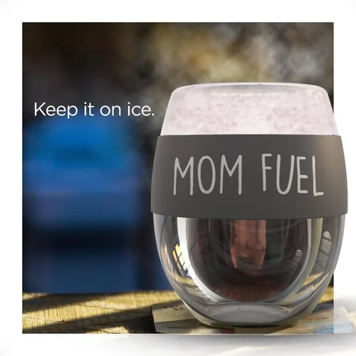 Miniatura 7 de Vaso de vino sin tallo con aislamiento de gel de congelación líquida "MOM FUEL", regalo único para mamá, día de la madre, cumpleaños, Navidad