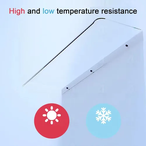 Miniatura 6 de Toldo para ventana, toldo para puerta delantera al aire libre, patio, cubierta de policarbonato silenciosa, protección contra la lluvia y la nieve