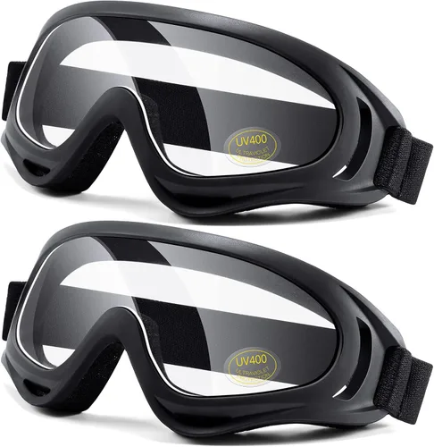 Miniatura 10 de Paquete de 2 gafas para motocicleta, ATV a prueba de polvo, para esquí, carreras, equitación, todoterreno, impermeable, motocross