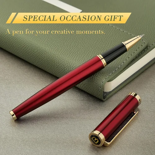 Miniatura 8 de BEILUNER - Bolígrafo de lujo con rodillo de oro de 24 quilates, diseños nobles y elegantes, repuesto de tinta Schneider, el mejor set de regalo