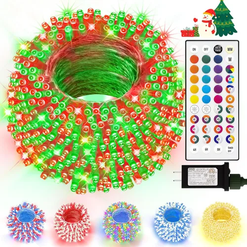 LitHome Luces Navideñas LED de Colores Cambiantes de 99 Pies con 300 LED, 35 Colores 9 Modos Luces de Navidad RGB con Control Remoto y Temporizador,
