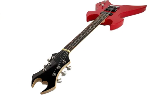 Miniatura 3 de Guitarra eléctrica de 6 cuerdas estilo metal pesado para diestros de tamaño completo, cuerpo de madera maciza y perno en el cuello, cable y llave