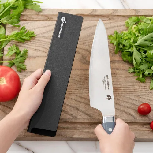 Miniatura 5 de Sensei - Juego de 8 protectores de cuchillos para cuchillos de cocina, forro de fieltro, protectores de cuchillas de plástico negro, duradero, a