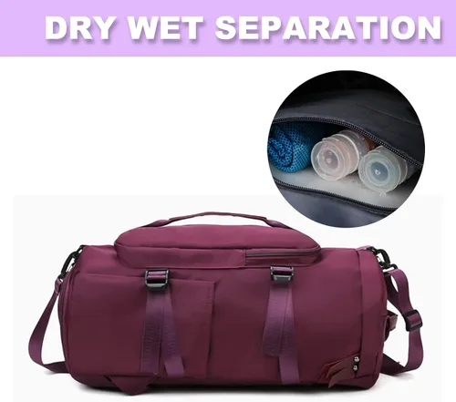 Miniatura 3 de Bolsa de gimnasio con compartimento para zapatos para hombres y mujeres, bolsa de viaje, mochila cruzada, bolsa deportiva con gran capacidad