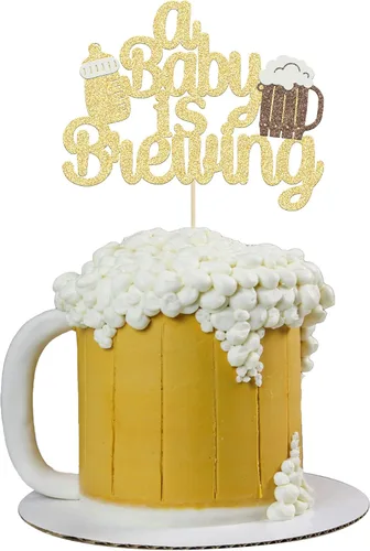 Miniatura 9 de Gyufise 24 piezas de decoración para cupcakes de Cheers and Beers - Taza de cerveza con purpurina negra para cupcakes, baby shower, cumpleaños