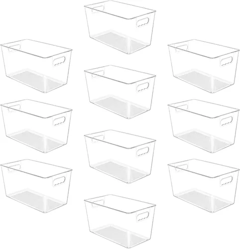 Miniatura 14 de YIHONG Contenedores organizadores de almacenamiento transparentes para despensa, paquete de 10 contenedores de plástico para almacenamiento