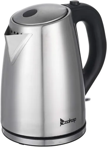 Miniatura 12 de Ochine Hervidor eléctrico de acero inoxidable, hervidor de café, calentador de agua caliente inalámbrico, 1500 W, hervir rápido con luz LED, apagado