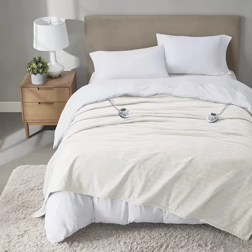 Miniatura 13 de Serta - Manta de forro polar ultrasuave Travis con textura de nervaduras trilobulares, manta eléctrica; cómoda, agradable y abriga y protege