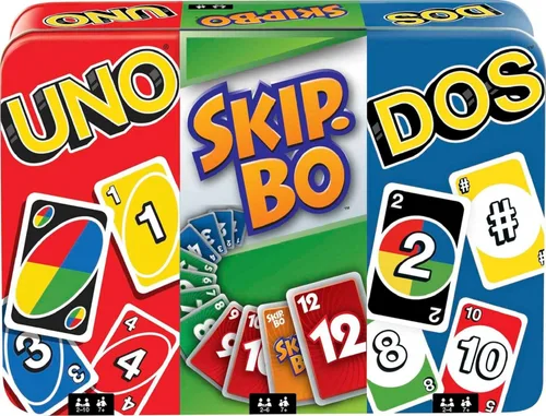 Miniatura 7 de Mattel Games Skip-Bo - Juego de cartas en lata de almacenamiento y viaje para niños, adultos y familias, baraja accesible para daltónicos para 2 a 6
