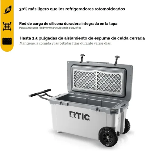 Miniatura 2 de RTIC Enfriador de ruedas ultraligero de 72 cuartos de galón, con aislamiento duro, portátil, para playa, bebidas, bebidas, campamento, picnic