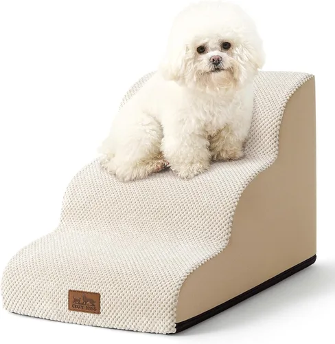 Miniatura 23 de COZY KISS Escaleras para perros pequeños de 11.8 pulgadas de alto, escalón curvado para cachorros, gatos mayores, rampa mediana para mascotas