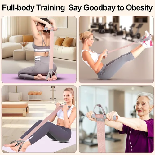 Miniatura 7 de Banda de resistencia de tela con asas, banda de resistencia antideslizante para piernas y glúteos Rosa