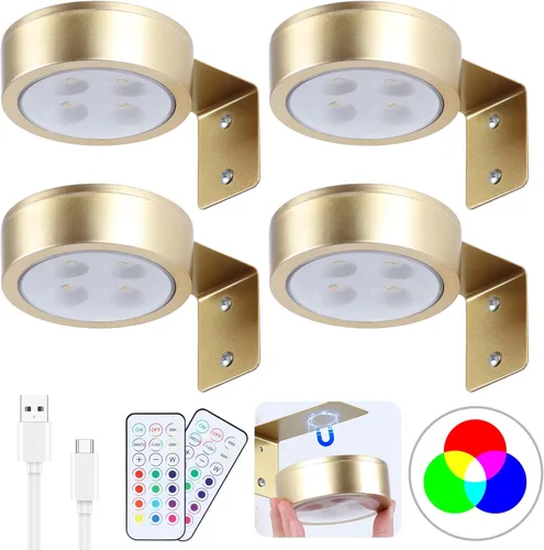 Miniatura 16 de Paquete de 2 luces inalámbricas para cuadros de pared, luz para cuadros recargable que funciona con batería con control remoto, luz regulable