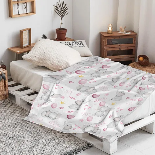 Miniatura 8 de Manta de elefante con globos, manta de franela súper suave y ligera para niños, adultos, adecuada para sofá, cama, campamento, viajes, todas