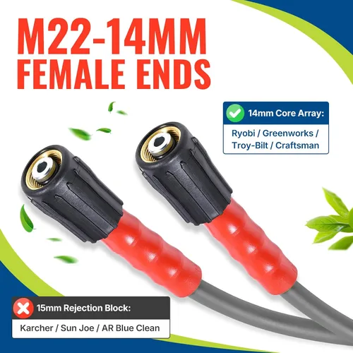 Miniatura 7 de YAMATIC - Manguera de lavado a presión súper flexible de 50 pies 1/4", resistente a torceduras, reemplazo de manguera de lavadora de presión