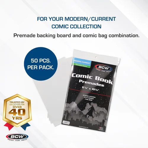 Miniatura 2 de BCW Current - Bolsas y tableros de cómics resellables prefabricados, fundas modernas para cómics (paquete de 50)