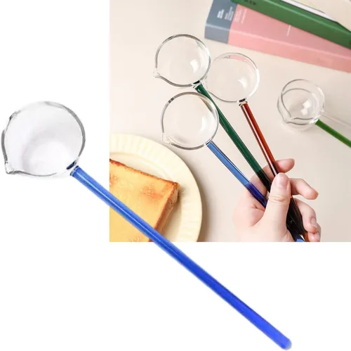 Miniatura 7 de Cucharón de sopa de vidrio de borosilicato con alto contenido de borosilicato, utensilios de cocina resistentes al calor, cucharón de cocina