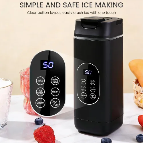 Miniatura 5 de Licuadora personal portátil, recargable por USB con 12 cuchillas de acero inoxidable, mini licuadora para batidos, viajes, gimnasio y aventuras al